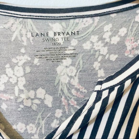 Lane Bryant Mixed Pattern V-neck Swing Tee - Picture 3 of 6